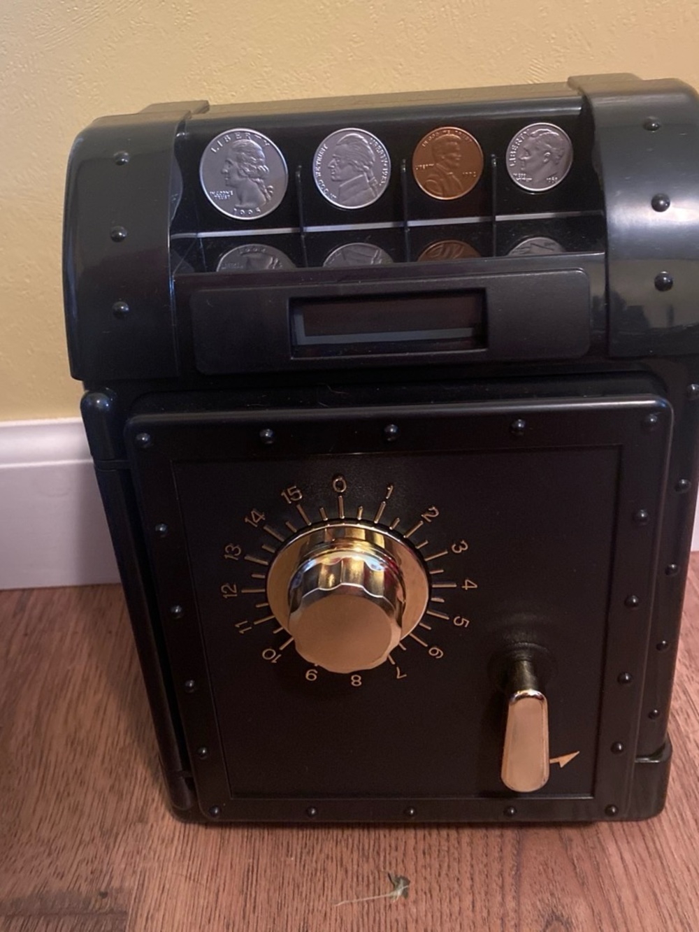 Black and Gold Electronic Coin Safe Bank - Home Accents Decor